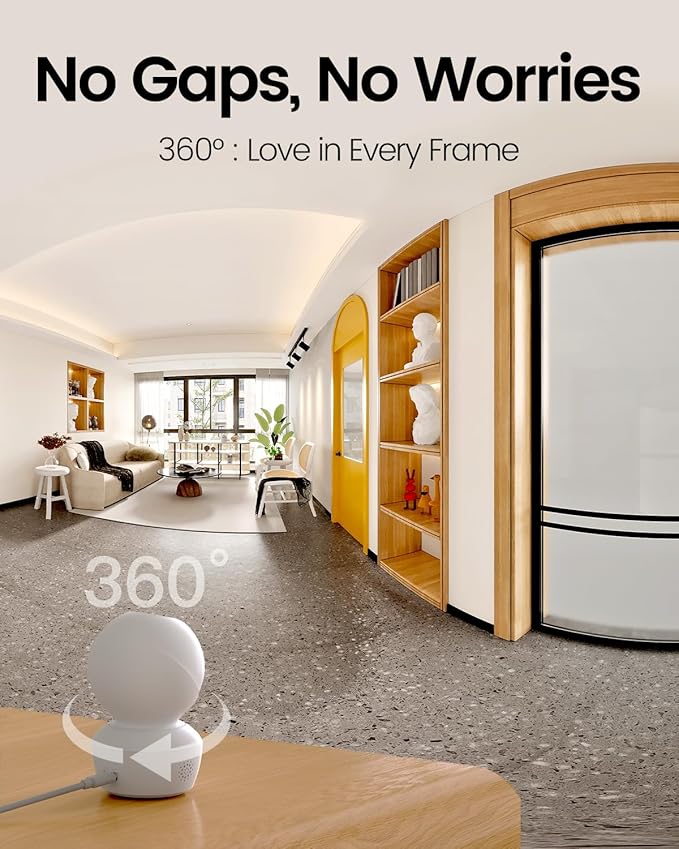 VIMTAG Indoor Security Camera 2.5K, Pet Camera with Speaker Pan 360° View, Cameras for Home Security Pet Baby Dog w/Motion Tracking Night Vision Phone App, 2-Way Audio, 24/7 SD & Cloud Storage,w/Alexa