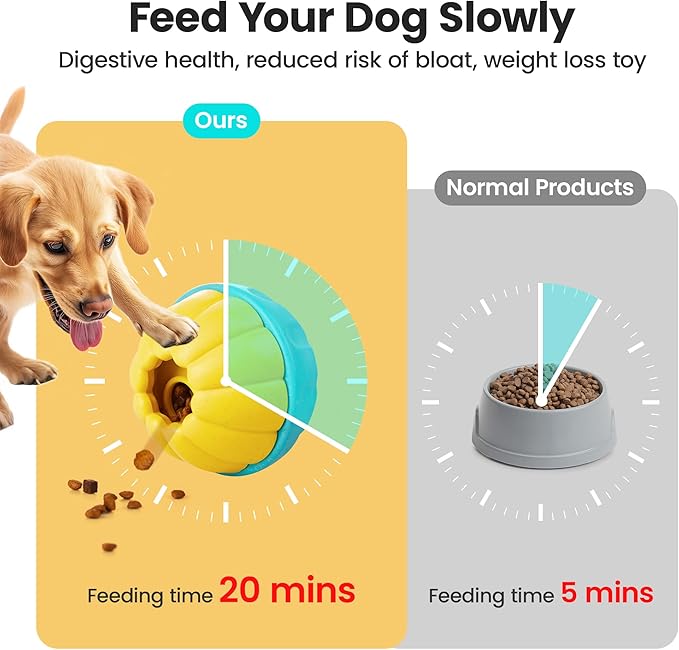 Potaroma Frozen Treat Dog Toys Enrichment Ball, Interactive Durable and Safe Puppy Chew Toy, Slow Feeder Food Dispenser Dog Pup Puzzle for Chewers 4.0 Inches