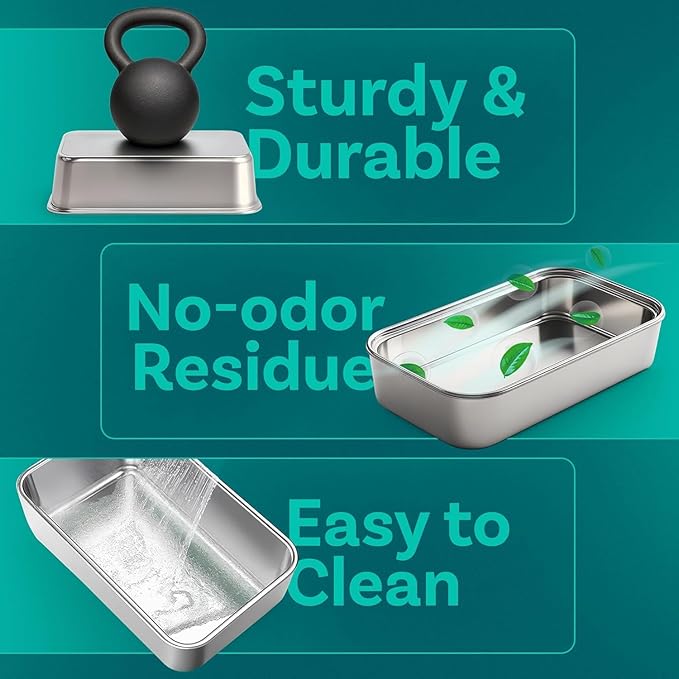 Stainless Steel Cat Litter Box with Lid - XL 3-in-1 Design for Indoor Cats - Stainless Steel Litter Box - Maximum Privacy and Odor Control for Indoor Cats - Gray