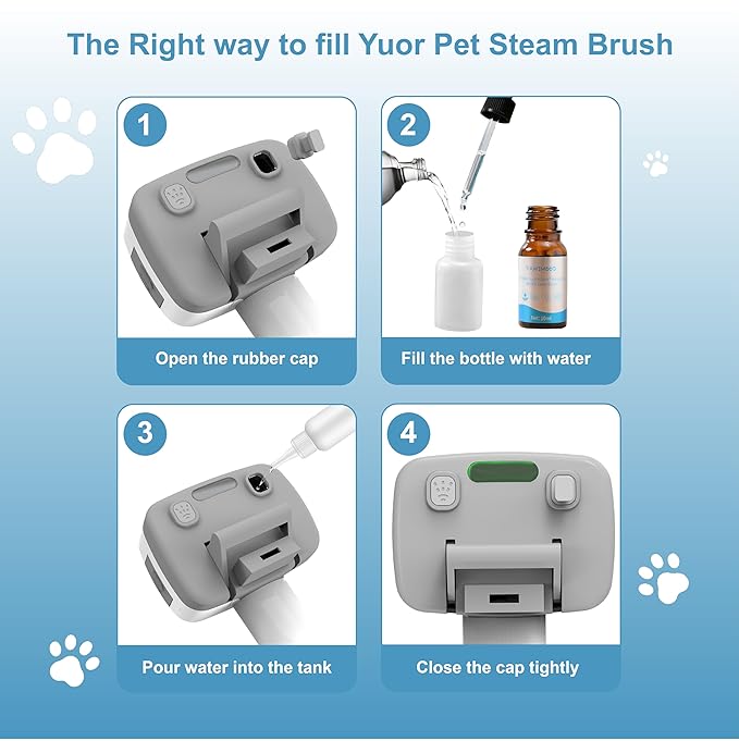 3 in 1 Pet Steam Brush for Dogs & Cats – Self Cleaning, Hair Removal Comb Steam for Shedding & Grooming for Long & Short Haired Pets,Includes Pet Enssence
