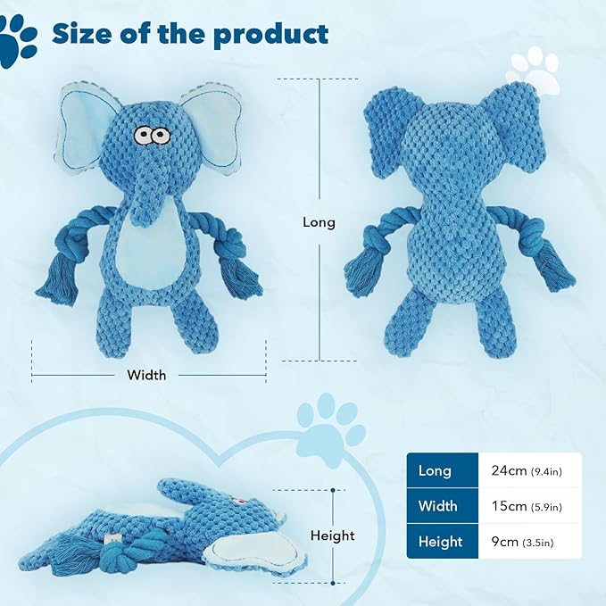 Playtime Palace, Premium Quality Plush Dog Toys Pack of 5 - Chewy and Squeaky Fun for All Breeds - Durable Teething Options for Puppies - Ideal for Small, Medium, and Large Dogs - Ultimate Value Pack