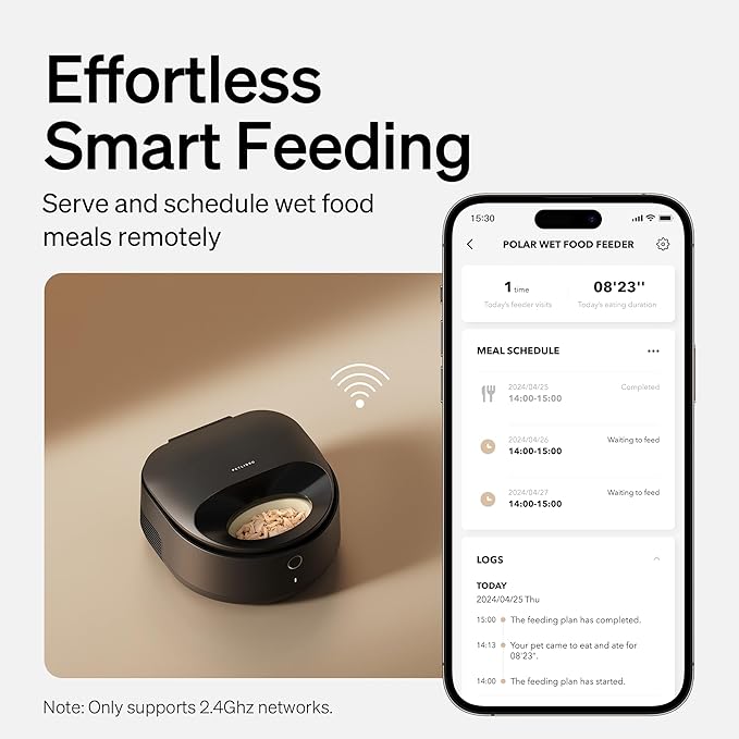 PETLIBRO Automatic Cat Feeder Wet Food Dispenser Refrigerated APP WiFi Control,3 Days True Freshness 3 Meals,Semiconductor Cooling&Quick Chills Gravy Wet Food Polar Timed Auto Pet Feeder for Cat Dog