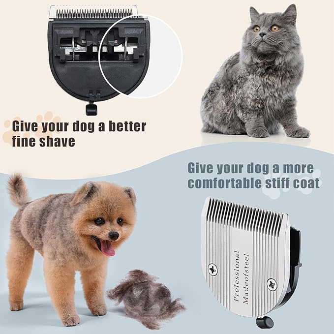 5 in 1 Fine Replacement Blades Compatible with Wahl Bravura Clipper Chromado,Creativa,Figura Dog Clippers for Dogs Grooming