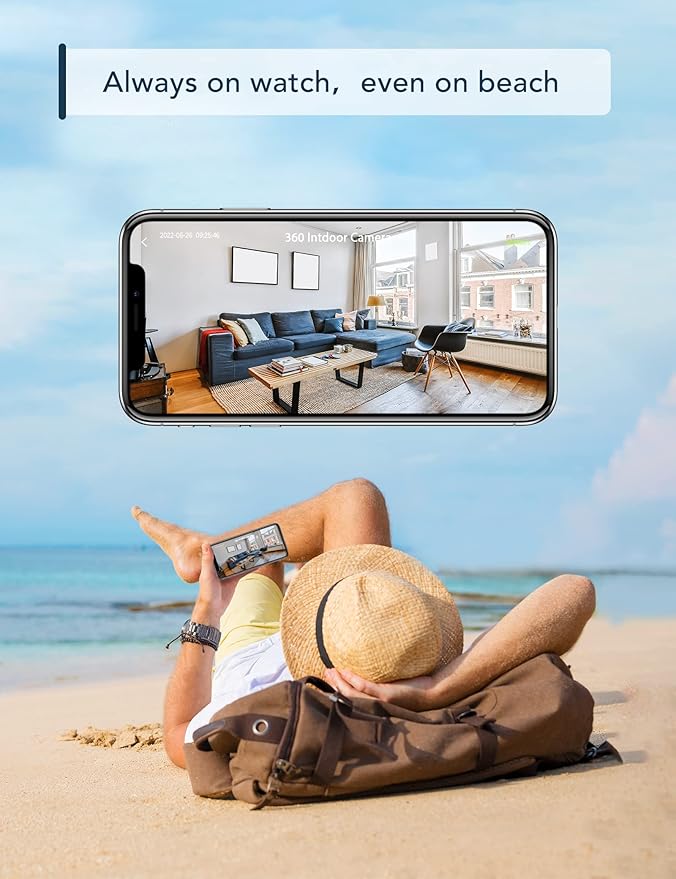 GNCC Indoor Security Camera, 2 Packs 1080PCameras for Home Security Wi-Fi Cameras, Motion/Sound Detection, Night Vision, 2-Way Audio, Real-Time Alert, Cloud & SD Card Storage, 2.4G WiFi Only