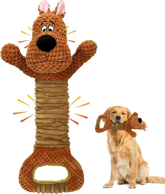 Dog Toys Interactive Tug of War Puppy Toys with Crinkle Paperand Squeaker, Plush Large Dog Chew Toy Pull Pet Toy for Small, Medium and Large Dogs