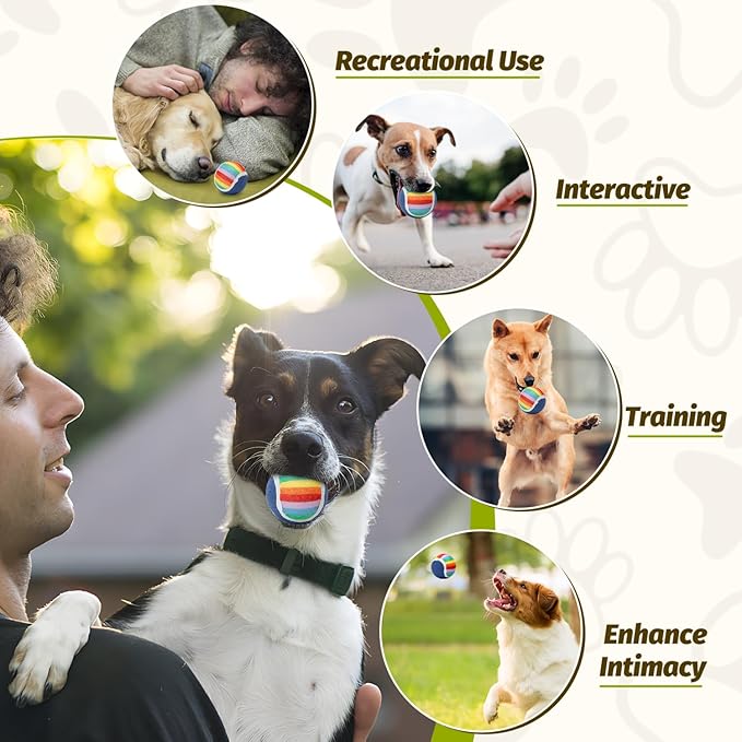 Nobleza Squeaky Tennis Balls for Dogs, 12 Pack 2.5" Floatable Dog Tennis for Small Medium Pet, Training Safe Natural Rubber Dog Toys Balls for Dogs to Fetch Exercise, Rainbow