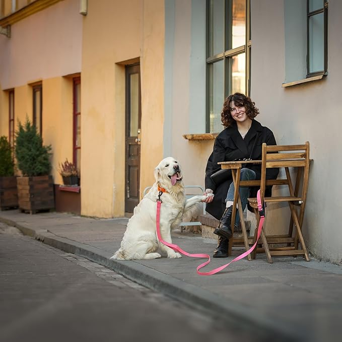 Hands Free Dog Leash,Galaxy Reflective Crossbody Leash, 6–9.5 ft Adjustable Heavy Duty Waist Belt for Medium and Large Dogs Walking,Running,Jogging,Training,Night Walking (290cm, Black