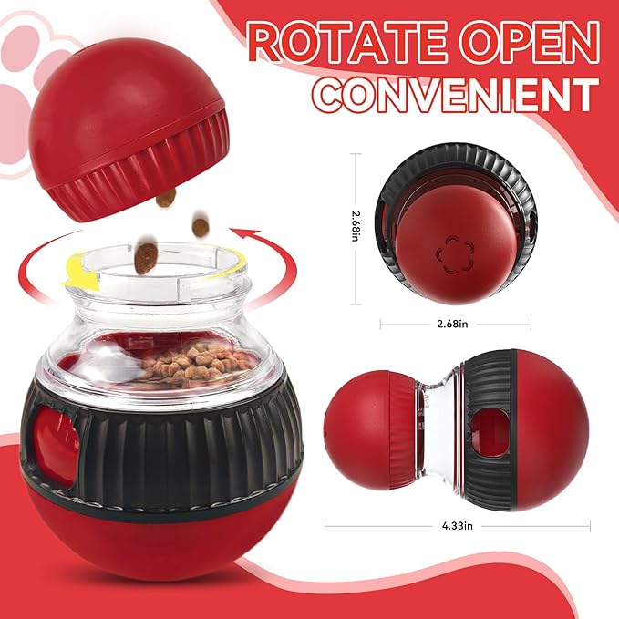 Interactive cat treat dispenser toy ball dispensing for cats interactive feeder toys indoor puzzle cats slow food puzzlesControl Diet& Reduce Boredom increase fun(All Breeds)