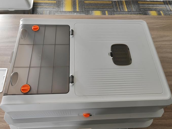 XXXL Stainless Steel Litter Box with Lid, Extra Large 28" L x 20" W x 17" H Enclosed Metal Cat Litter Box with Litter Scoop & Foot Pedal, Odor Control, Easy Cleaning for Big Cats (Light Grey)