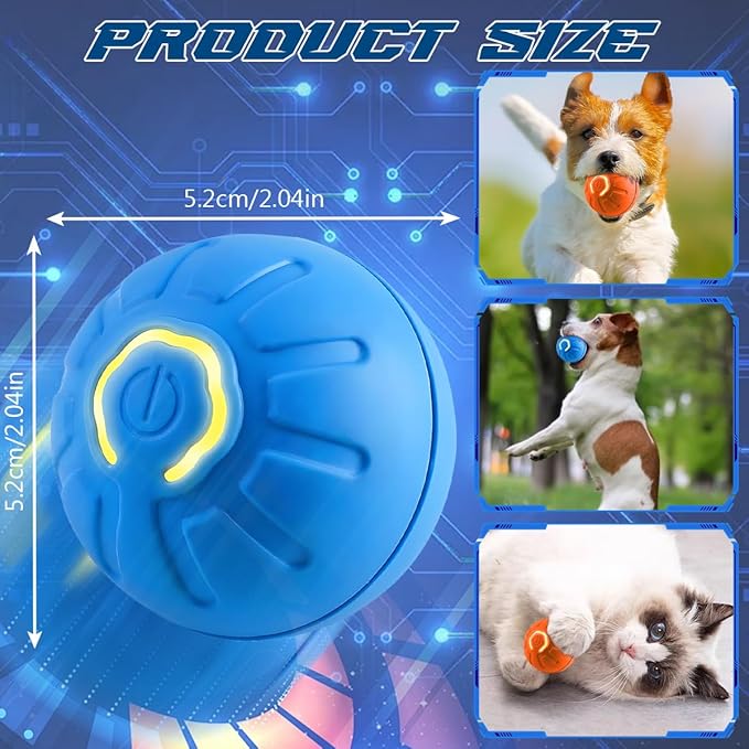 2 Pcs Shaky Ball Toy for Dogs,2025 New Shaky Dog Ball,Upgrad Interactive Dog Ball Automatic Moving Dog Toy Ball,USB Rechargeable Vibrating Dog Ball Remote Control Pet Ball for All Dogs(Orange+Blue)