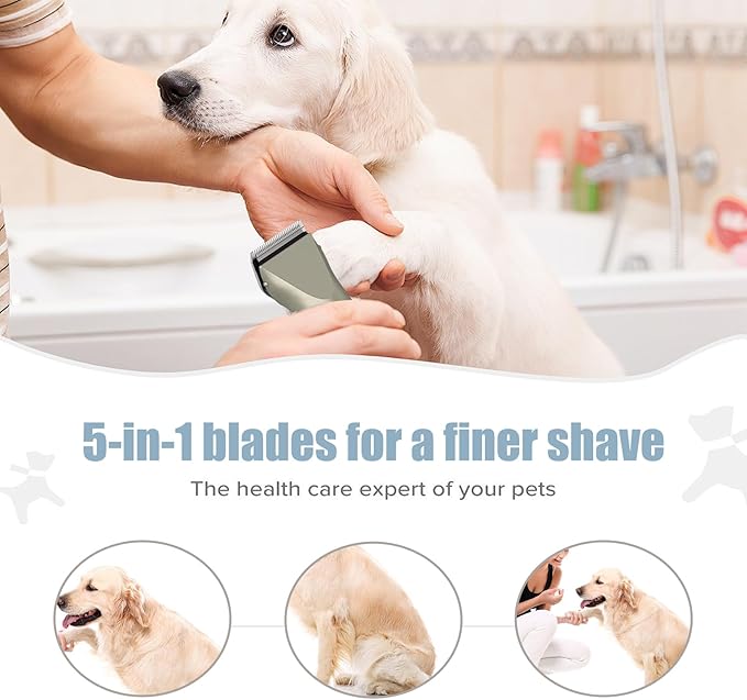 5 in 1 Fine Replacement Blades Compatible with Wahl Bravura Clipper Chromado,Creativa,Figura Dog Clippers for Dogs Grooming (for Larger Animals)