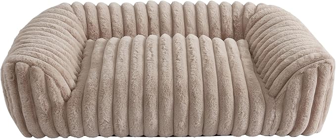 Arlee Saddle Sofa Memory Foam Pet Bed, Comfortable & Washable, Ideal for Dogs and Puppies, Extra Comfort, Couch Design, Crate & Kennel Furniture, Pet Supplies & Essentials, Tan, Medium
