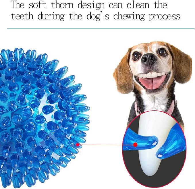 Dog Toys - Squeaky Balls for Small & Medium Dogs (3 Pack), Clean Teeth & Train