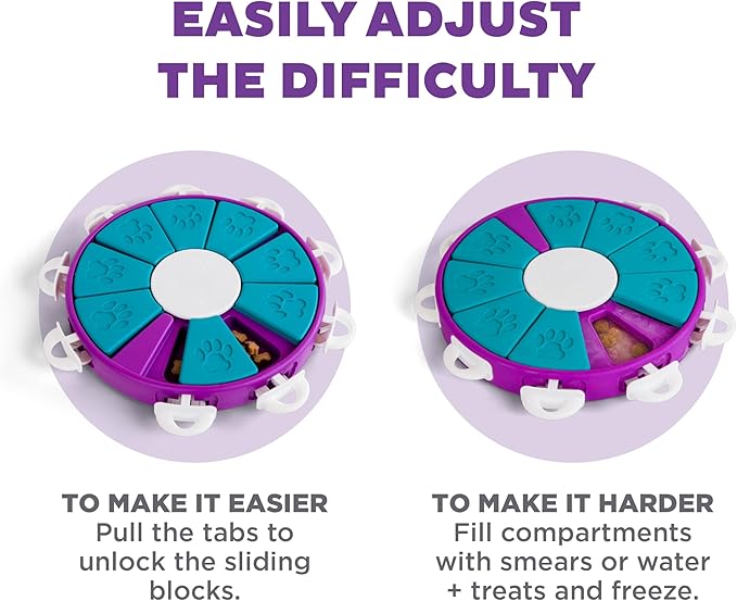 Outward Hound by Nina Ottosson Dog Twister Treat Puzzle Enrichment Toy, Level 3 Advanced, Purple