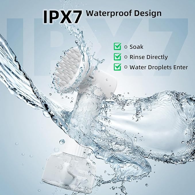 uahpet Automatic Foaming Pet Brush, Rechargeable & IPX7 Waterproof Dog Scrubber with Soft Silicone, One-Button Deep Cleaning Dog Bath Brush for Short and Long Haired Pet