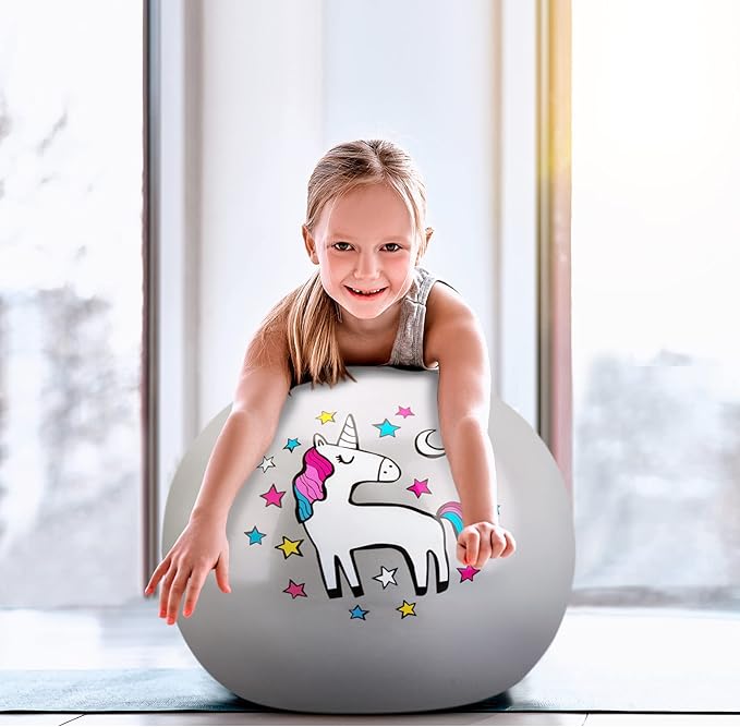 INPODAK Hopper Ball 18 Inch Bouncy Ball with Handle for Kids, Hippity Hop Jumping Bouncer Hopping Toy for Boys and Girls Ages 3-6 with Pump and Gift Box Birthday