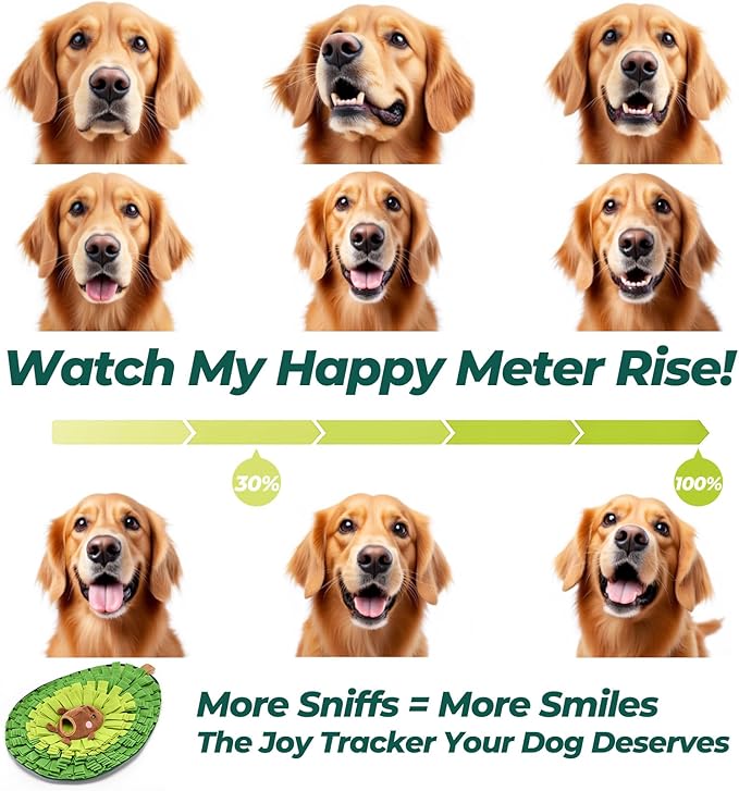 Snuffle Mat for Dogs Avocado Pal, X-Large 21.5" x 15", Enrichment Toy Slow Feeder, Puppy Toys to Keep Them Busy, Machine Washable, for All Dog Sizes