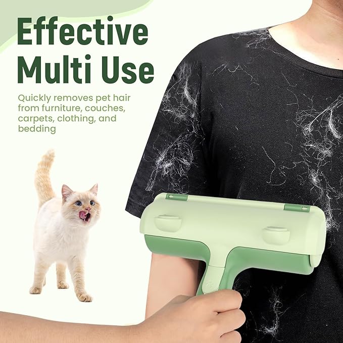 Roller Pet Hair Remover - Cat and Dog Hair Remover for Furniture, Couch, Carpet, Clothing and Bedding - Portable, Multi-Surface Fur Removal Tool