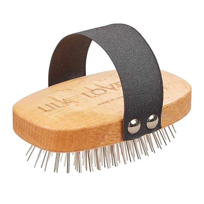 Long hair brush for dogs - with rounded metal tines, vegan, with beech wood from sustainable forestry, Made in Germany, BRUSH LONG HAIR by LILA LOVES IT