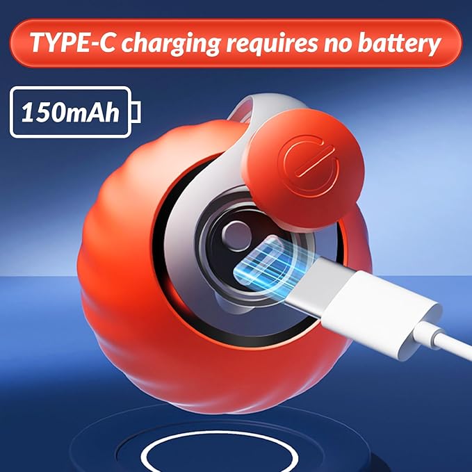 Speedy Tail 2.0 Interactive Cat Toy, 2025 Smart Rolling Ball for Pets, Automatic Motion Plaything for Cats and Dogs, Self-Moving Orange Pet Play Ball.