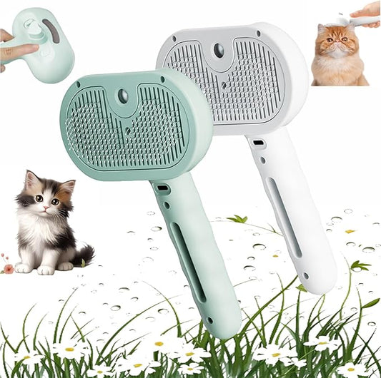 Glofur Pet Steam Brush, Pet Spray Brush for Cats, Spray Defur Comb with No-Rinse Shampoo for PetBathing, Dog Brush, SprayCat and DogBrush