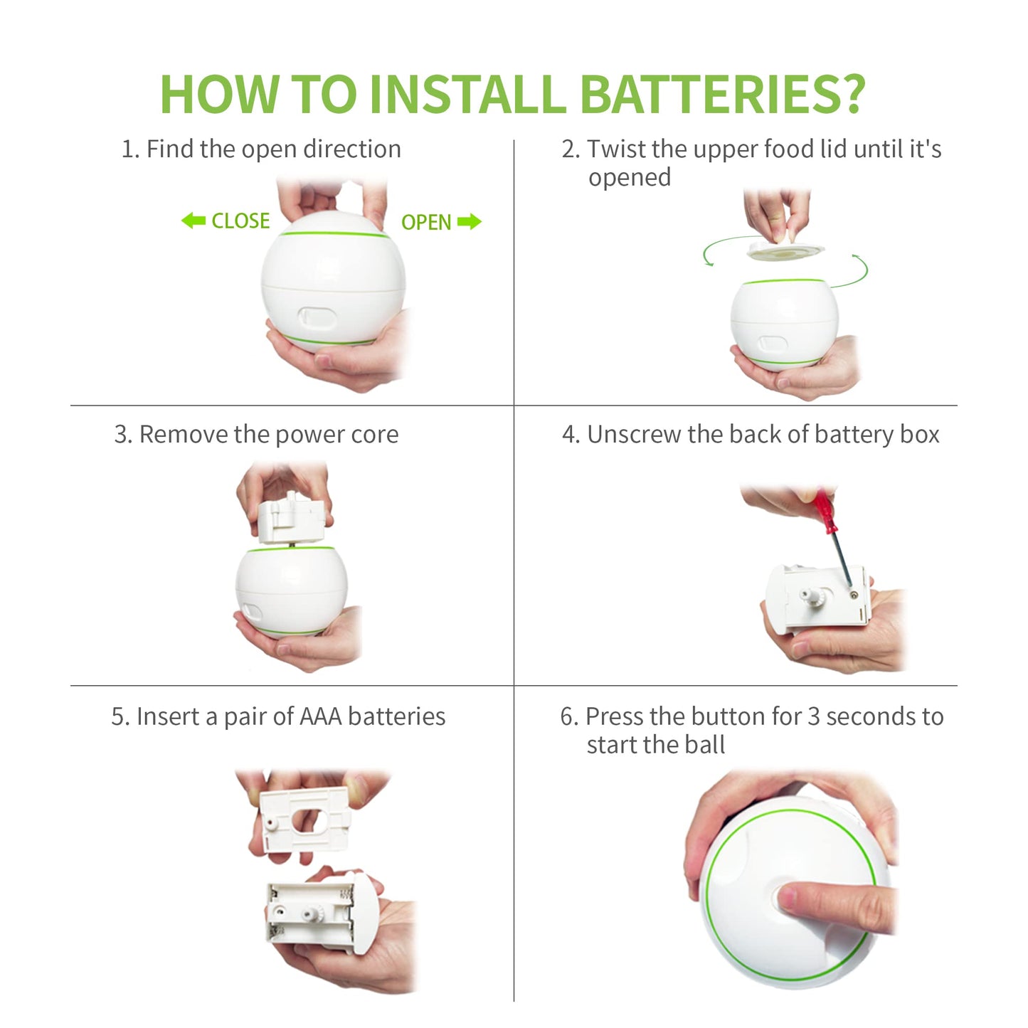 PETGEEK Interactive Treat Ball - Automatic Dispensing Dog Toys with IQ Training, Safe ABS Motion Balls