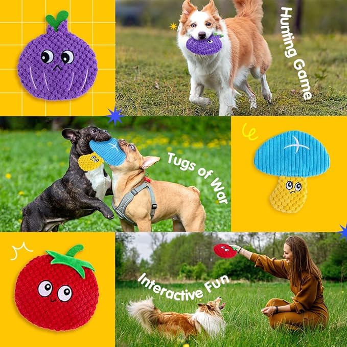 8 Pack Dog Squeaky Toys, Pet Crinkle Toy No Stuffing Dog Chew Toys with Soft, Durable Fabric for Small Medium Breeds, Stuffless Pet Supplies Interactive Puppy Teething Toys to Keep Them Busy