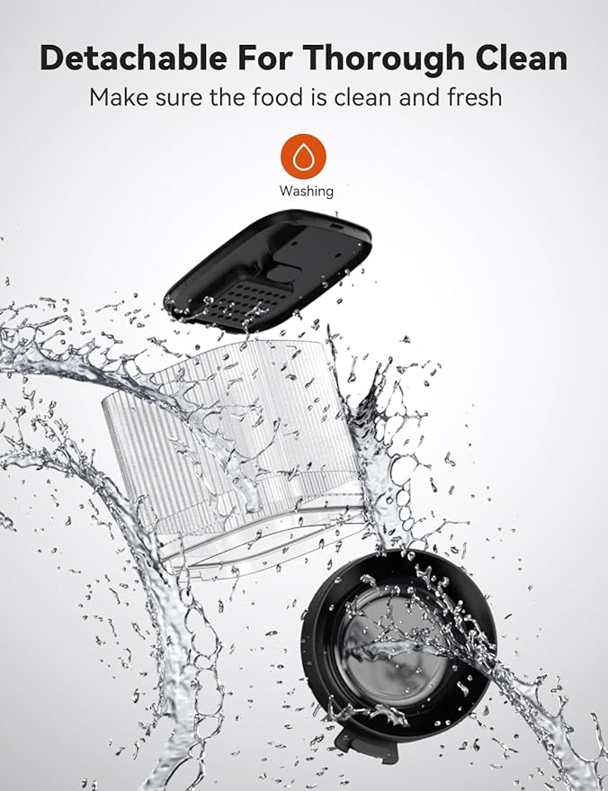 WOPET Automatic Cat Feeder, 4L Automatic Dog Feeder with 180-Day Battery Life, Programmable Cat Food Dispenser with Stainless Steel Bowl,1-6 Meals Per Day