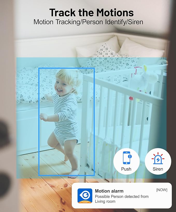 GALAYOU Indoor Security Camera 2K, 360 Degree 2.4G WiFi Home Security for Baby/Pet/Elder/Nanny with Night Vision, 24/7 SD Card Storage, Works with Alexa and Google Assistant G2-2Pack