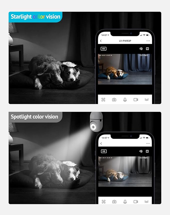 LaView Security Cameras 2k with Color Night Vision, 4MP Cameras for Home Security with Motion Detection, Two-Way Audio, Indoor WiFi Camera for Baby/Pet, Alexa, USA Cloud Service, 2pack Black