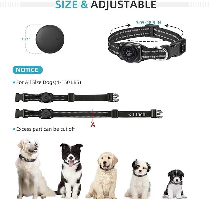 GPS Tracker for Dogs (2 Pack), Mini GPS Cat Tracker, Smart Pet Activity Tracker (iOS Only), No Monthly Fee, Compatible with Apple Find My, Anti-Lost, Finder Tag for Vehicles/Pets/Kids/Items