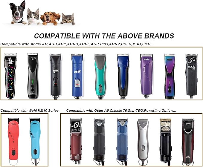 7FW Wide Pet Dog Grooming Detachable Blades,Compatible with Andis,Oster A5,Wahl KM10 Clippers,Cut Length 1/8"(3.2mm)