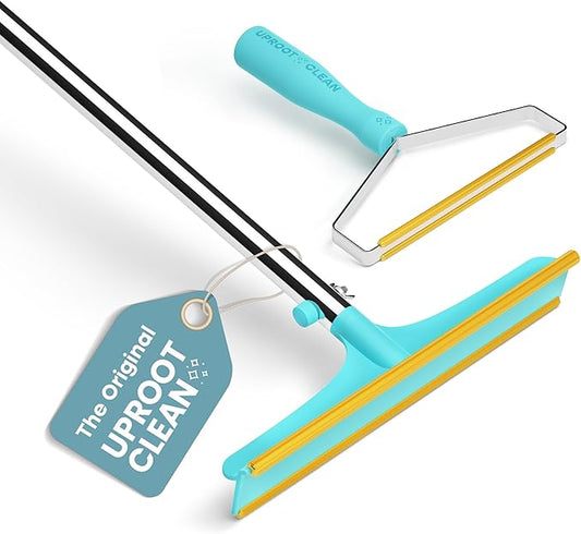 Uproot Cleaner Pro Pet Hair Remover Bundle - Including Xtra Carpet Rake for Pet Hair Removal Tool - Scrape Easy The Cat & Dog Fur from Your Carpet, Rugs, Cat Bed, Car Trunk & More