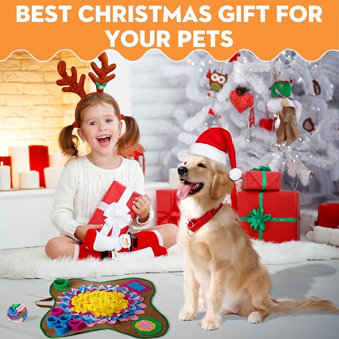 Pet Snuffle Mat for Dogs Sniffle Interactive Treat Game for Boredom Anxiety Relief Dog Feeding Mat Enrichment Dog Puzzles for Dogs Encourages Natural Foraging Skills & Mental Stimulation