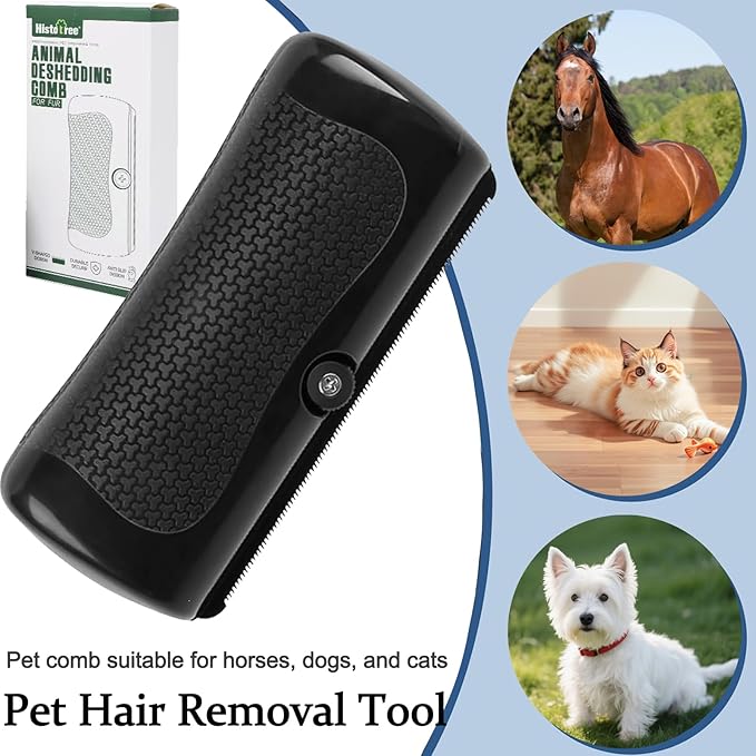 Deshedding Pet Brush, Grooming Brush for Dogs, Rabbits, Cats, Horses, Easy Long Hair Removal for Dogs, Pet Hair Remover Comb