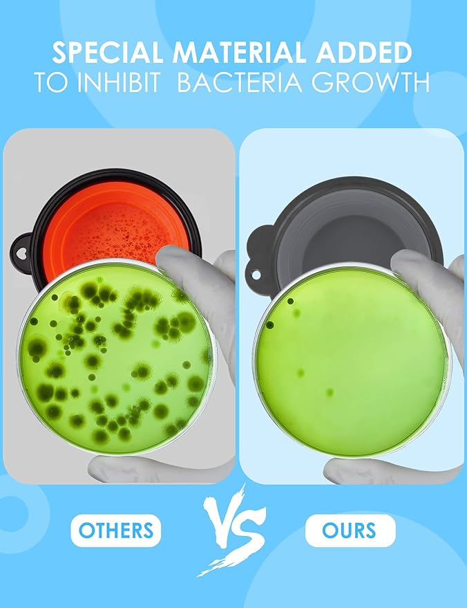 Aonkey Collapsible Dog Bowls with Bottle Carrier, 2 Pack Travel Dog Water Bowl Upgraded Carabiner, One-Piece Molded Rim No Fall Off or Crack, Foldable Silicone Portable for Pets Walking Hiking 37oz