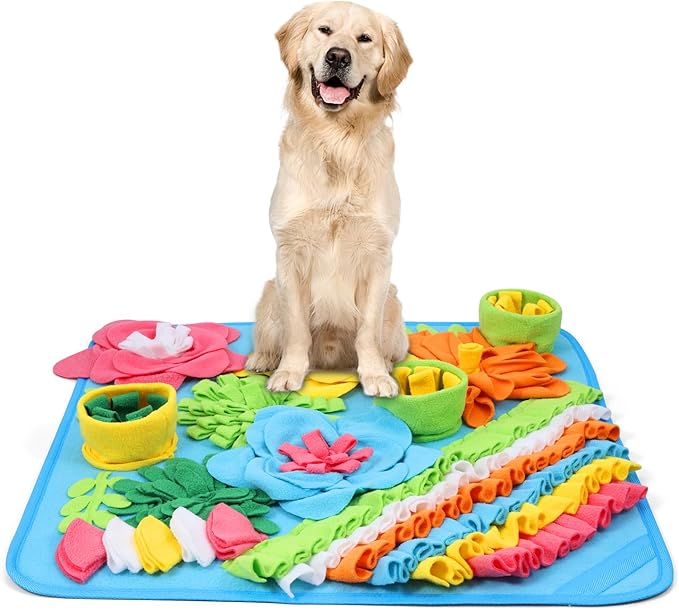KeeKit Snuffle Mat for Dogs & Cats - Large Slow Feeder Mat for Small & Medium Breeds, Encourages Natural Foraging Skills, Durable Sniff Mat for Mental Stimulation & Stress Relief