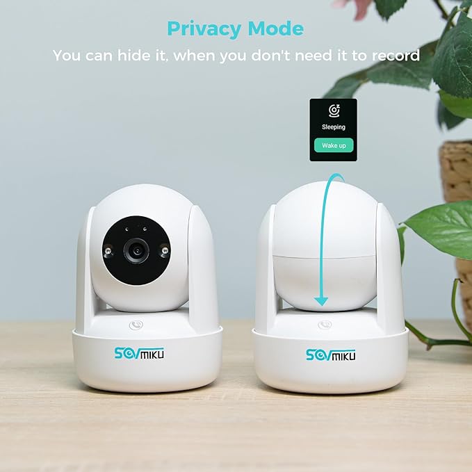 Vicohome 2K AI Tracking Security Camera for Home,5GHz Wi-Fi, Pet Indoor Camera, Baby Monitor,360ยฐ View Pan/Tilt Cam,Two Way Audio,Night Vision,Easy to Setup,Audible Alarm,180 Days Exchange Policy