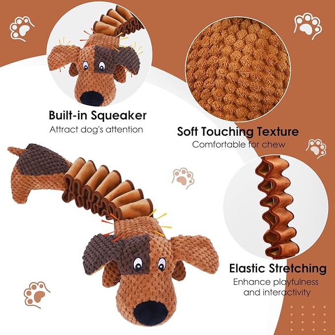 Dog Toys Plush Large Dogs with Squeaky and Crinkle Paper, Tug of War Pet Toys, Interactive Puppy Chew Toys for Small, Medium and Large Dogs