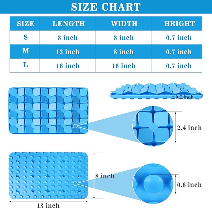 Snuffle Mat for Dogs,Premium Silicone Dog Food Mat 8“x13”Interactive Feed Game for Boredom,Encourages Natural Foraging Skills and Stress Relief for Medium Pets Smell Training Slow Feed Mat B
