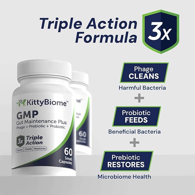 Cat Probiotics - GMP Prebiotics and Probiotics - Reduces Diarrhea Flareups for Cats - KittyBiome