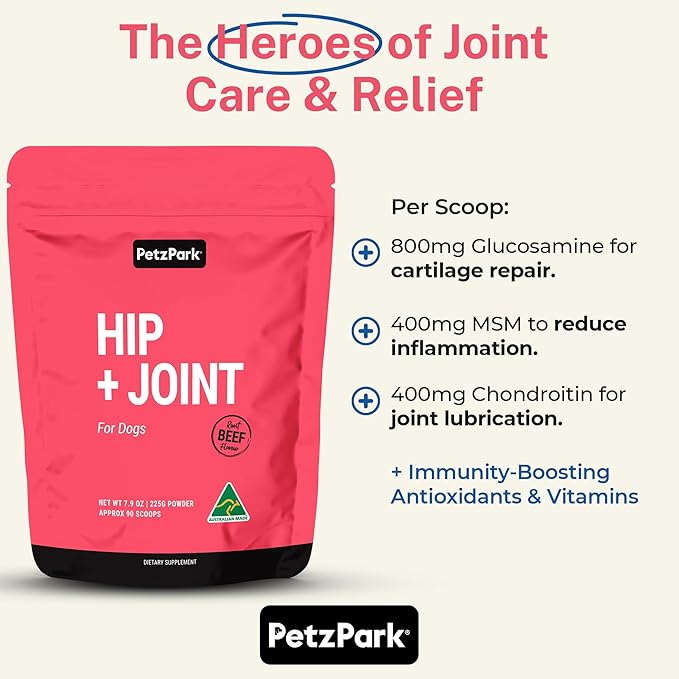 Glucosamine for Dogs - Hip & Joint Support Powder with Chondroitin & MSM - Arthritis Pain Relief, Hip Dysplasia Treatment - 800mg Glucosamine - 90 Scoops