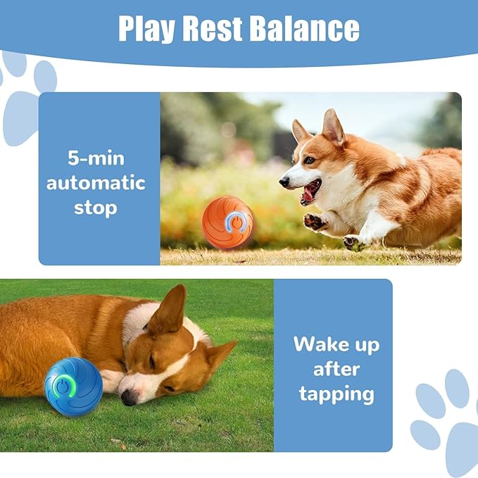 2PCS Shaky Ball Toy for Dogs, Interactive Dog BallToy, Vibrating Dog Balls, Smart Jumping BallToys, Fun Shaking Pet Bounce Electric Balls Automatic Moving Pet Toys for Dogs (Orange+Blue)