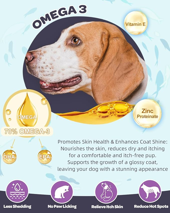 NATURE TARGET Probiotics for Dogs, 6 Billion CFUs Dog Probiotics for Digestive Health with Prebiotic and Digestive Enzymes, Rich in Omega 3 and Vitamins for Skin & Coat, Salmon-Flavored - 120 Counts