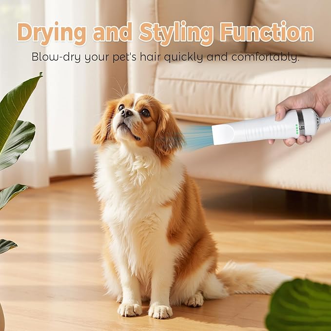 Cat Steam Brush with 600W High-Power Pet Dryer, Pet Spray Hair Removal Comb, 5 in 1 Cat & Dog Brush for Shedding, Includes Shampoo(Wired)