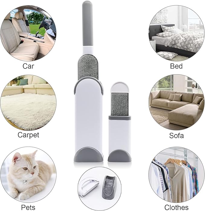 Pet Hair Remover Brush,Dog Hair Remover for Clothes - lint Remover Brush,Lint Brush Pet Hair Remover for Dogs, Cats & Puppies, Small Size (Gray)