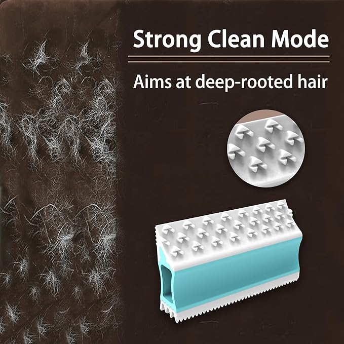 4IN1 Pet Hair Remover, Dog/Cat Fur Removal Tool - Design to Uproot and Clean Embedded Pets Hair in Carpet, Couchs, Cat Trees, Portable Fur Cleaning for Car Interior, Mini + Mega