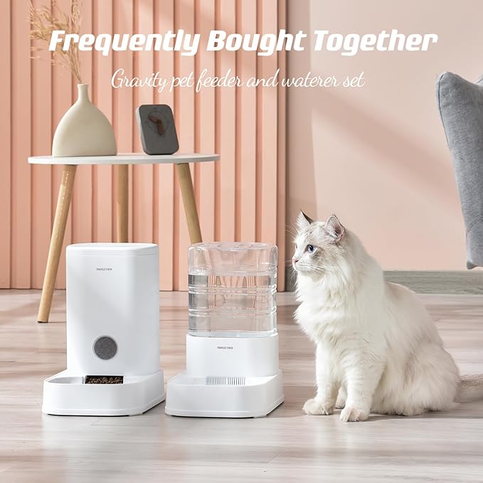 PAWGETHERยฎ Gravity Automatic Pet Water Dispenser with 1 Filter for Cats and Small Dogs 1 Gallon/3.5L Auto Pet Waterer Dog Water Dispenser, Easy to Fill