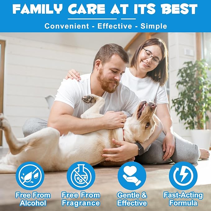 Ear Infection Treatment for Dog, Soothing Ear Cleaner Solution with 1% Hydrocortisone Relieve Itching & Redness for Cat &Dog Ear Infection Skin-Friendly Ingredients Supports Ear Health 2.02 Fl.Oz