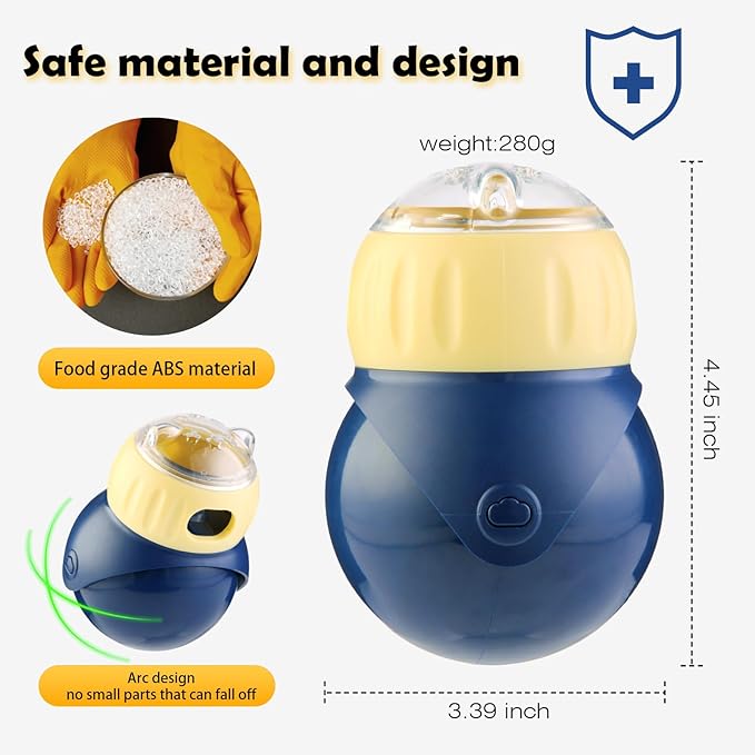 Slow Feeder Cat Bowl, Dog Slow Feeder, Cat Treat Dispenser Toy with Adjustable Dispensing Hole, Puzzle Toy to Prevent Boredom & Bloating for Cats and Small Dogs